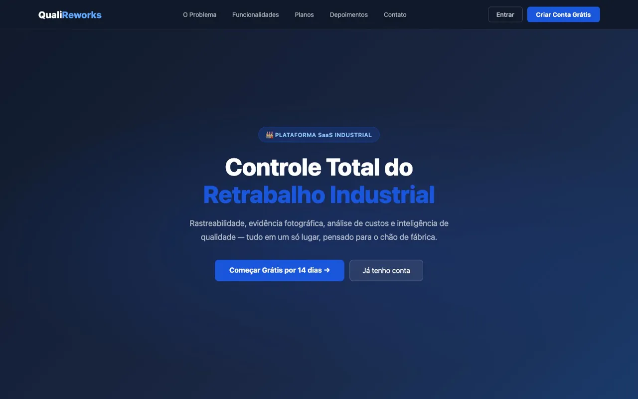 Página inicial do QualiReworks